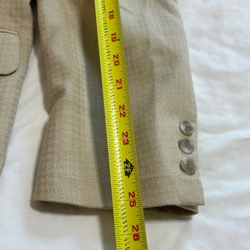 Franco Uomo Mens Tan Three Button Blazer Sport Coat Jacket 45R